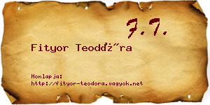 Fityor Teodóra névjegykártya